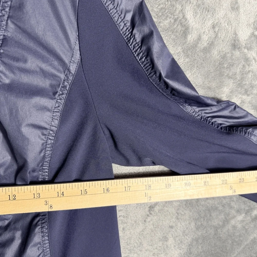 Zenergy by Chicos Womens Jacket Size 0 S Blue‎ Full Zip 3/4 Sleeve Mock Neck - Picture 4 of 6